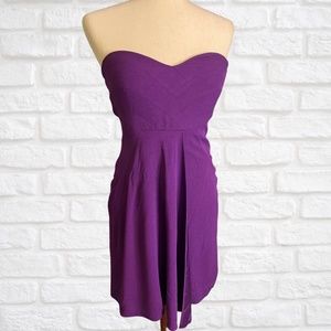 2000's Strapless Tibi Cocktail Dress Purple Sweetheart Neckline Drape Detail 4